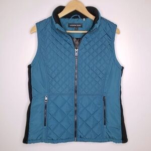 Andrew Marc Women’s Diamond Quilted Puffer Vest Warm Winter Blue Size L